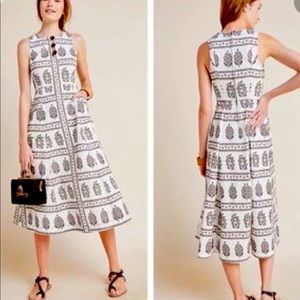 Anthropologie Woodblock midi dress, size 6